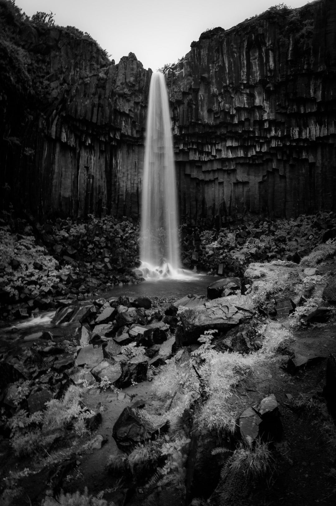 Svartifoss in Black and White - Visiting This World