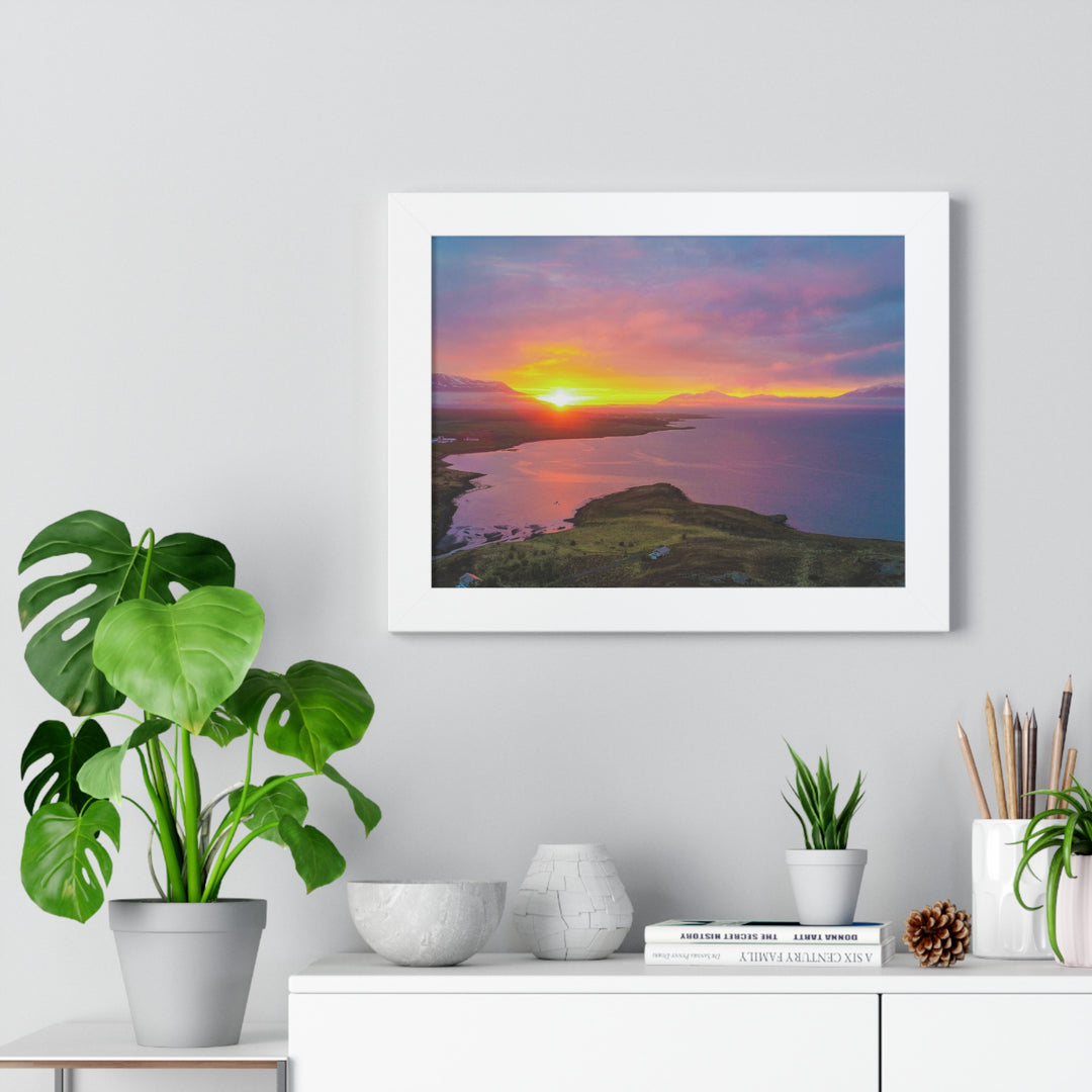 Sunset Over the Fjord Part 1 - Framed Print