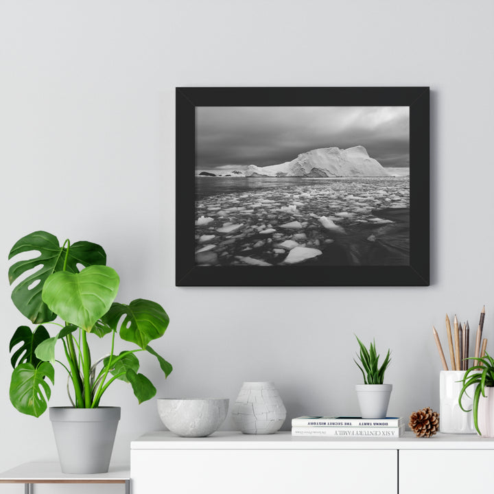 Lane of Ice In Black and White - Framed Print