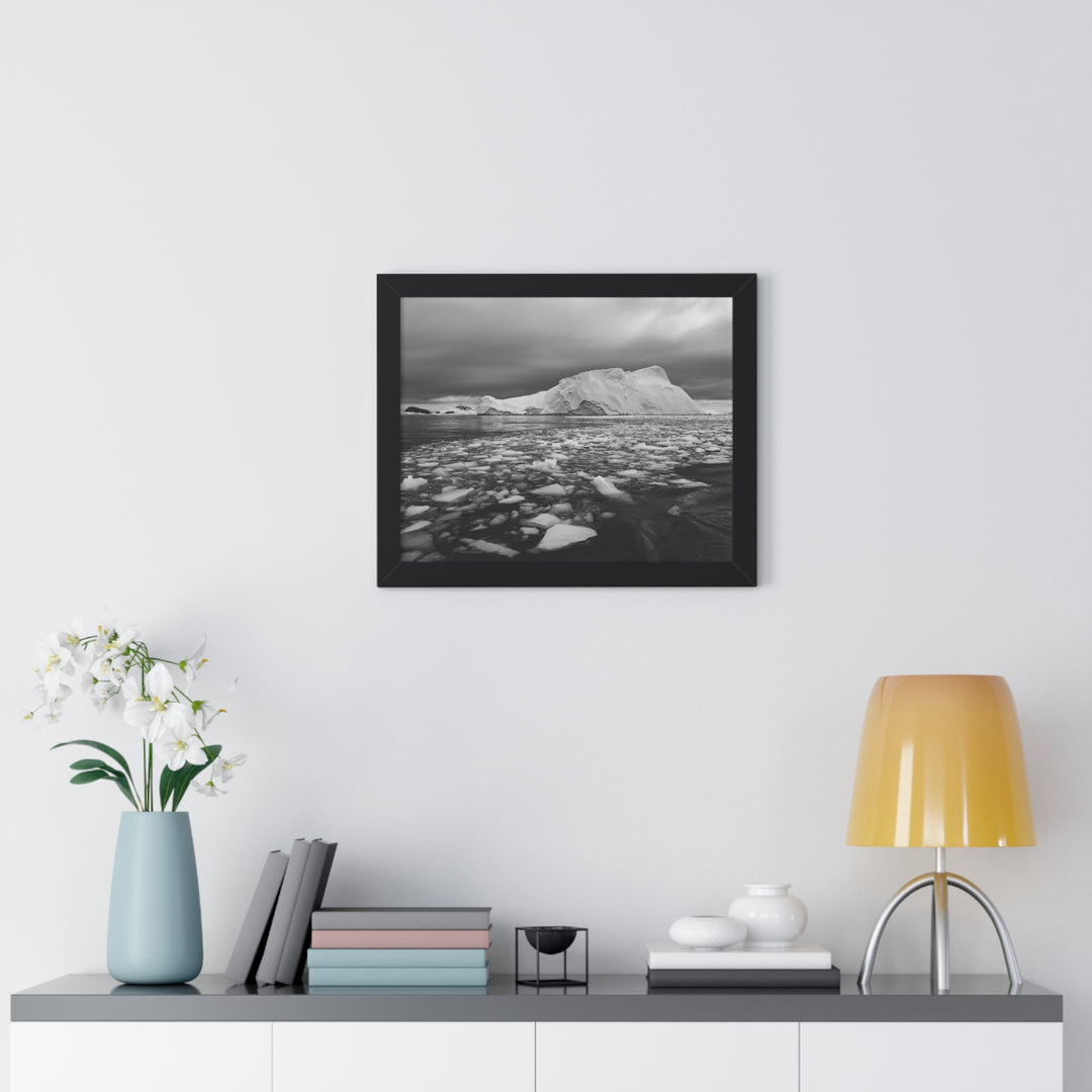 Lane of Ice In Black and White - Framed Print