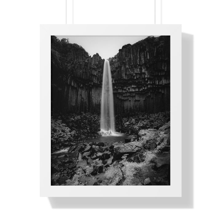 Svartifoss in Black and White - Framed Print