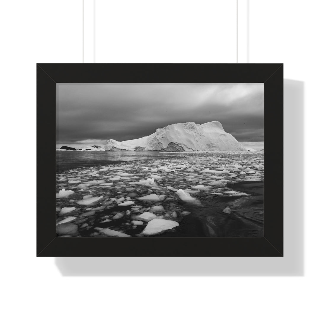 Lane of Ice In Black and White - Framed Print
