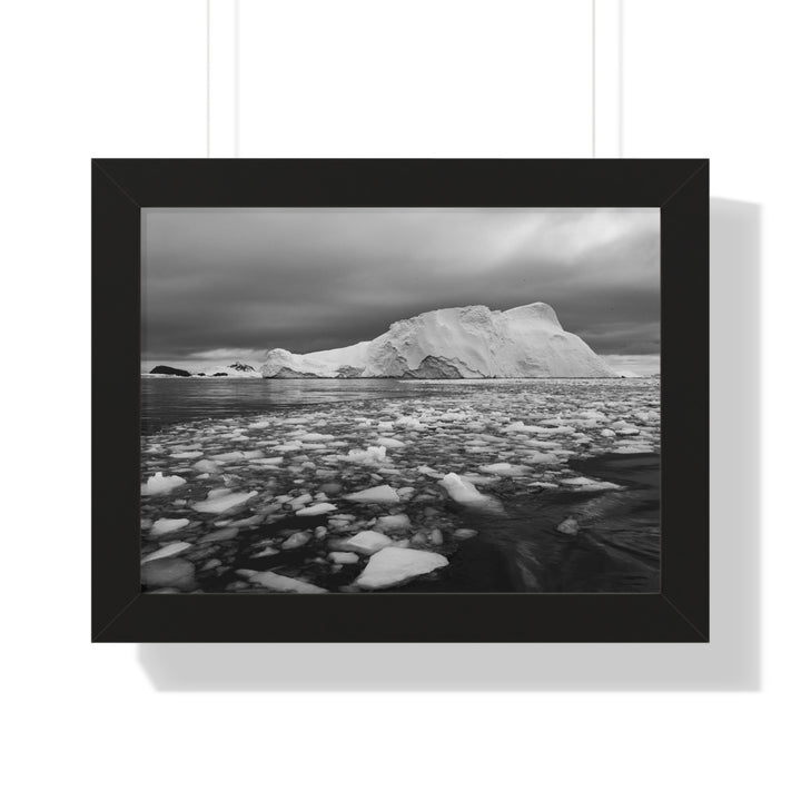 Lane of Ice In Black and White - Framed Print