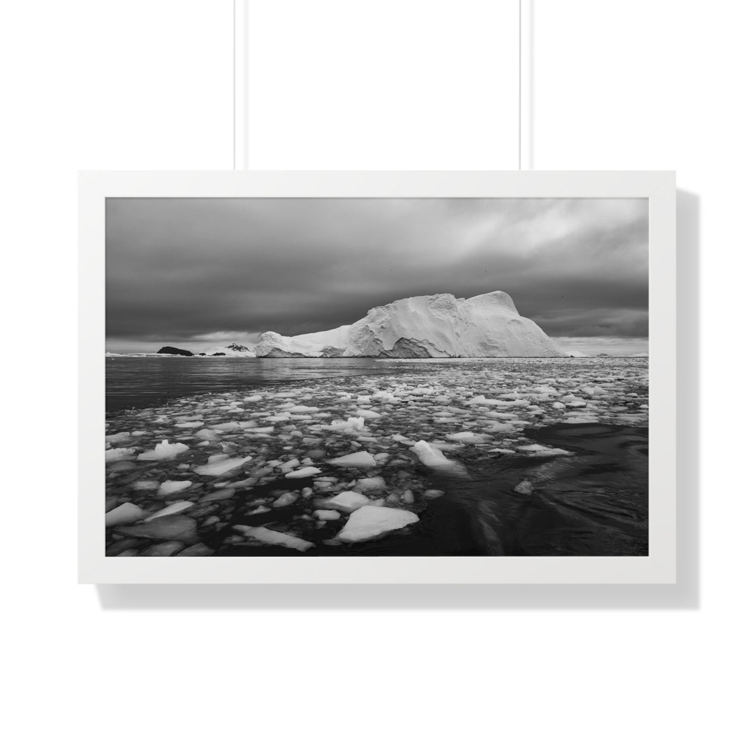 Lane of Ice In Black and White - Framed Print