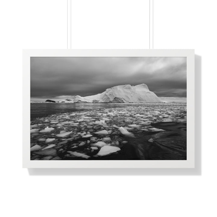 Lane of Ice In Black and White - Framed Print