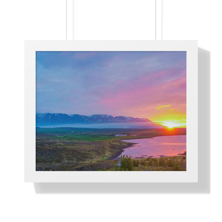 Sunset Over the Fjord Part 2 - Framed Print