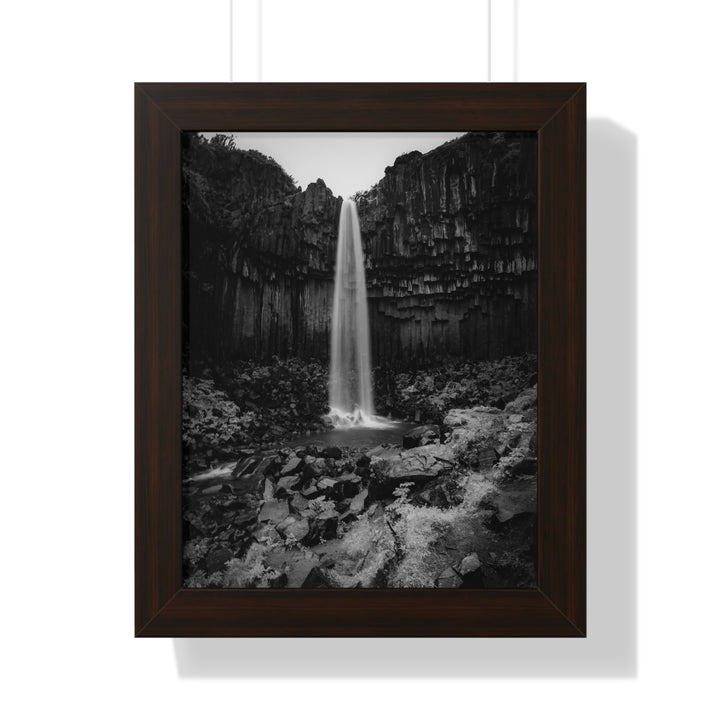 Svartifoss in Black and White - Framed Print
