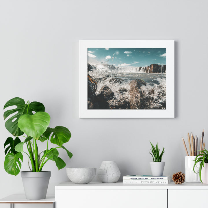 Goðafoss Splash - Framed Print