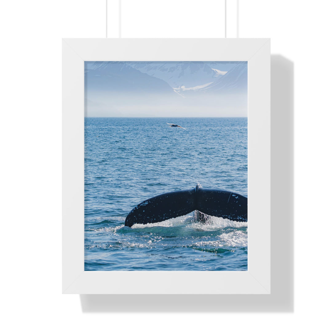 A Whale and A Mountain - Framed Print