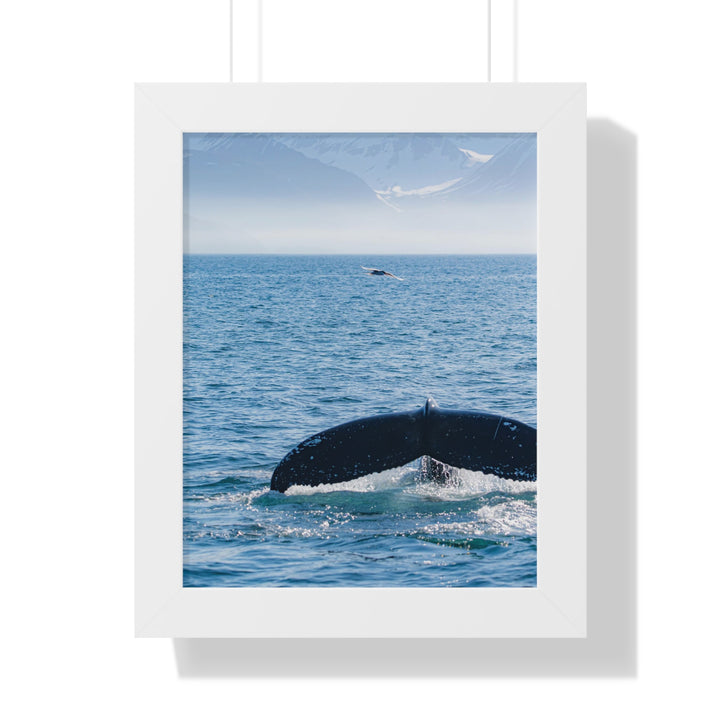 A Whale and A Mountain - Framed Print