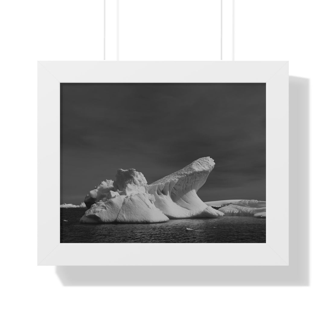 The Angles of an Iceberg in Black and White - Framed Print