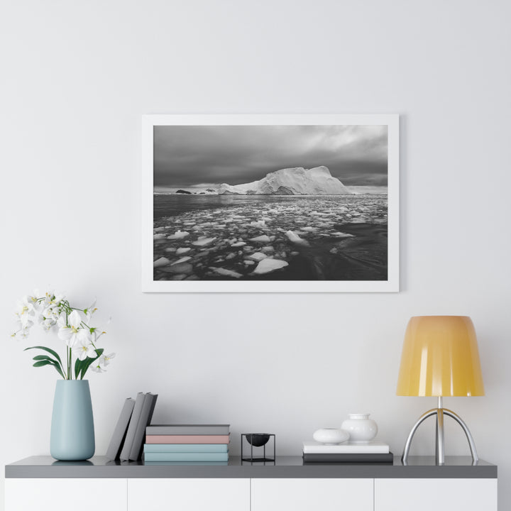 Lane of Ice In Black and White - Framed Print