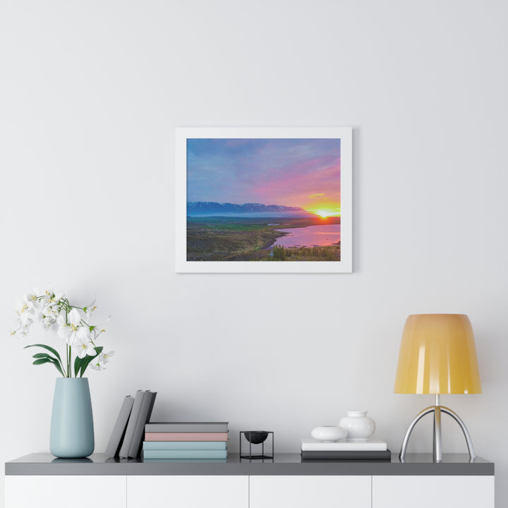 Sunset Over the Fjord Part 2 - Framed Print