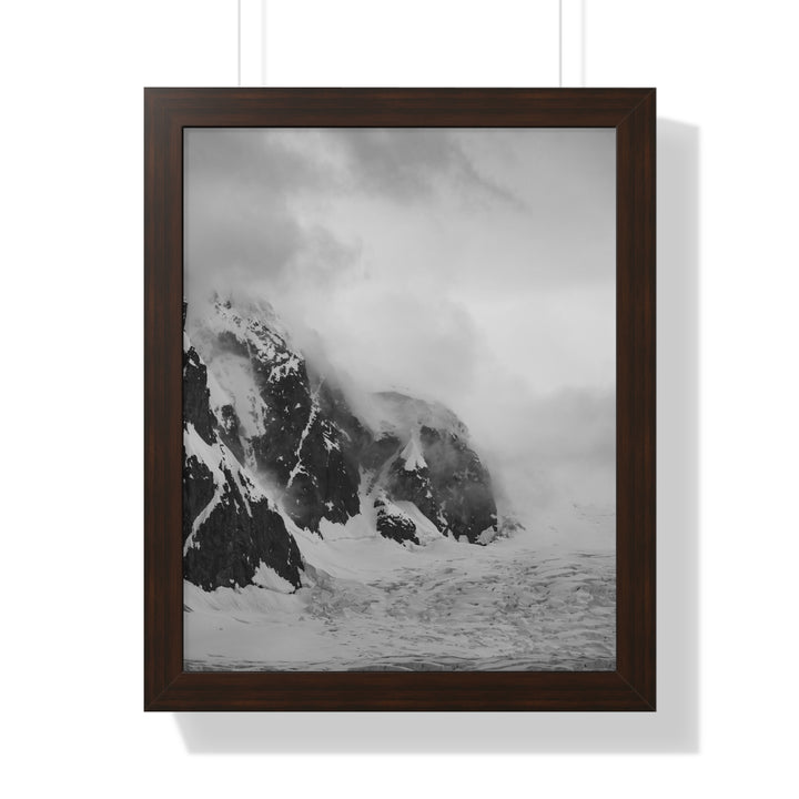 The Mist Descends in Black and White - Framed Print
