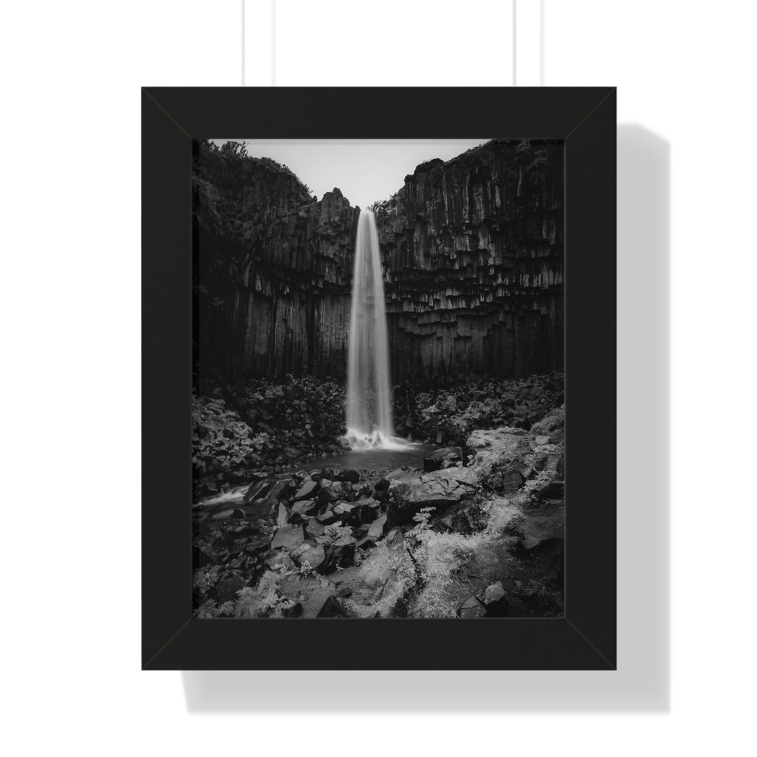 Svartifoss in Black and White - Framed Print