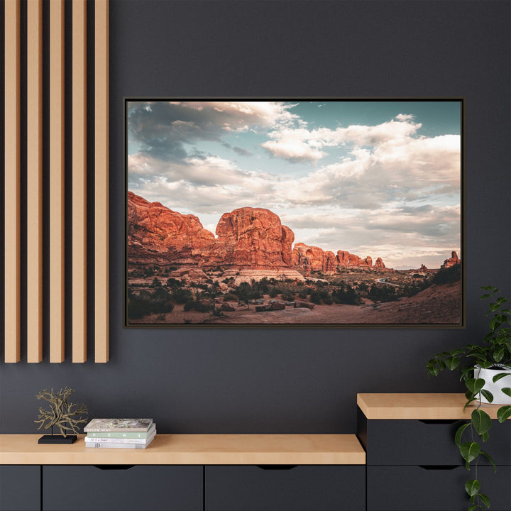 A Desert Sunset | Patience | Framed Matte Canvas Art Print | Elemental Escape Collection