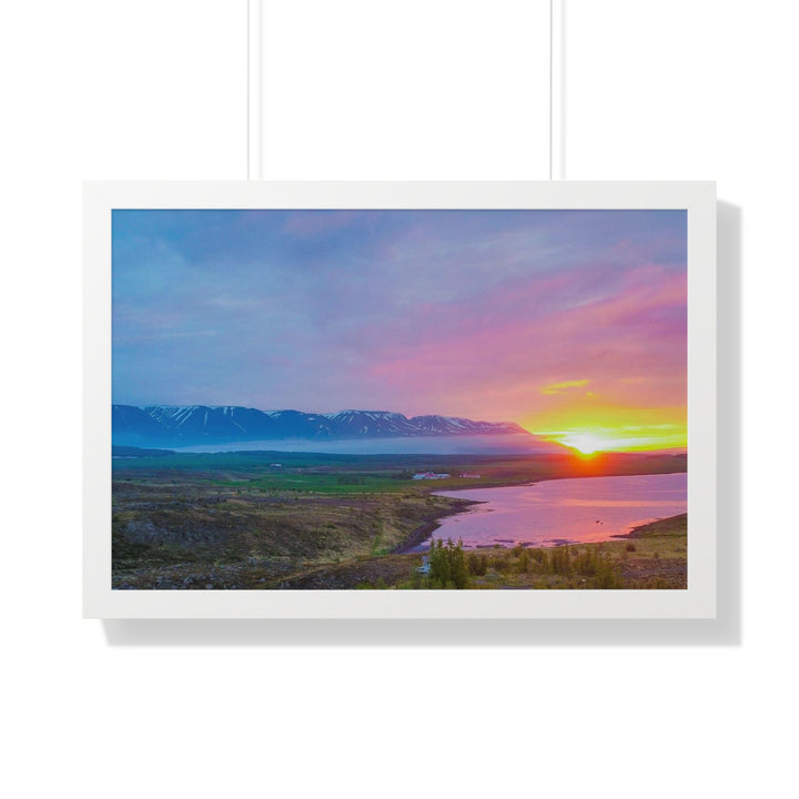 Sunset Over the Fjord Part 2 - Framed Print