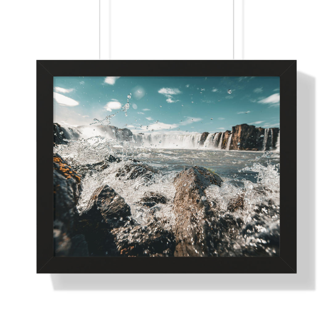 Goðafoss Splash - Framed Print