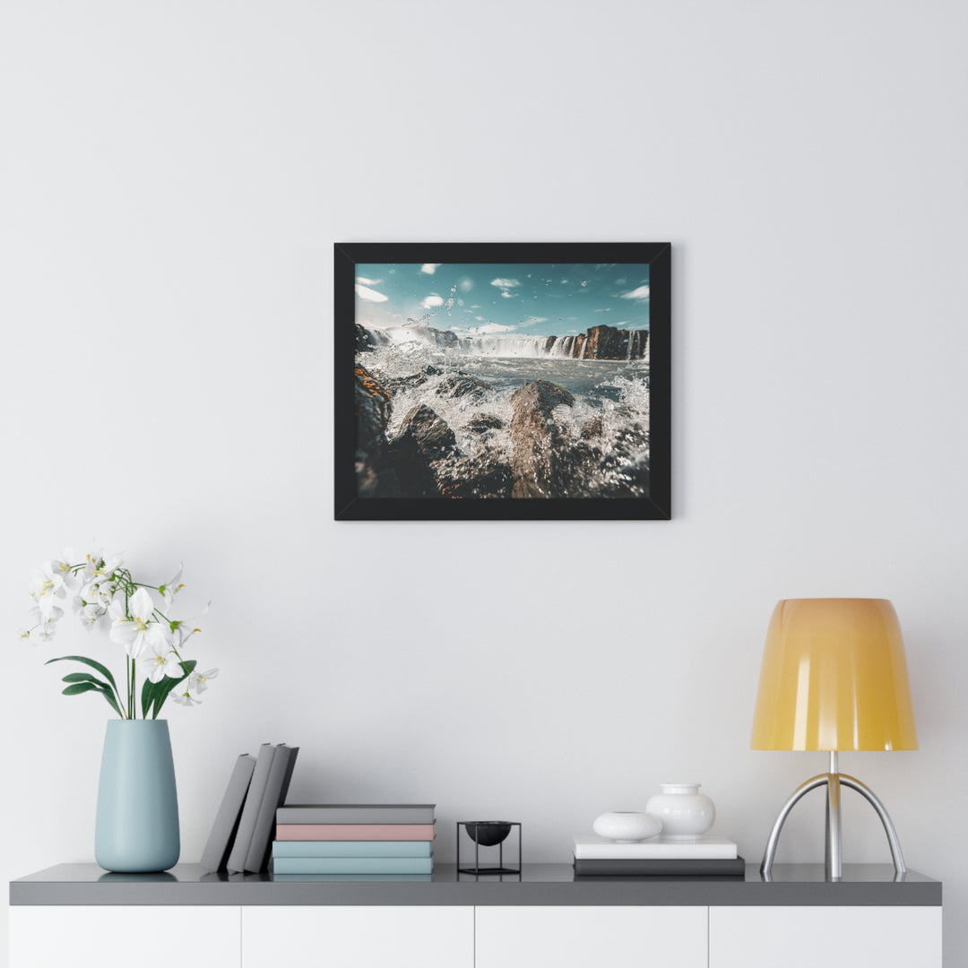 Goðafoss Splash - Framed Print