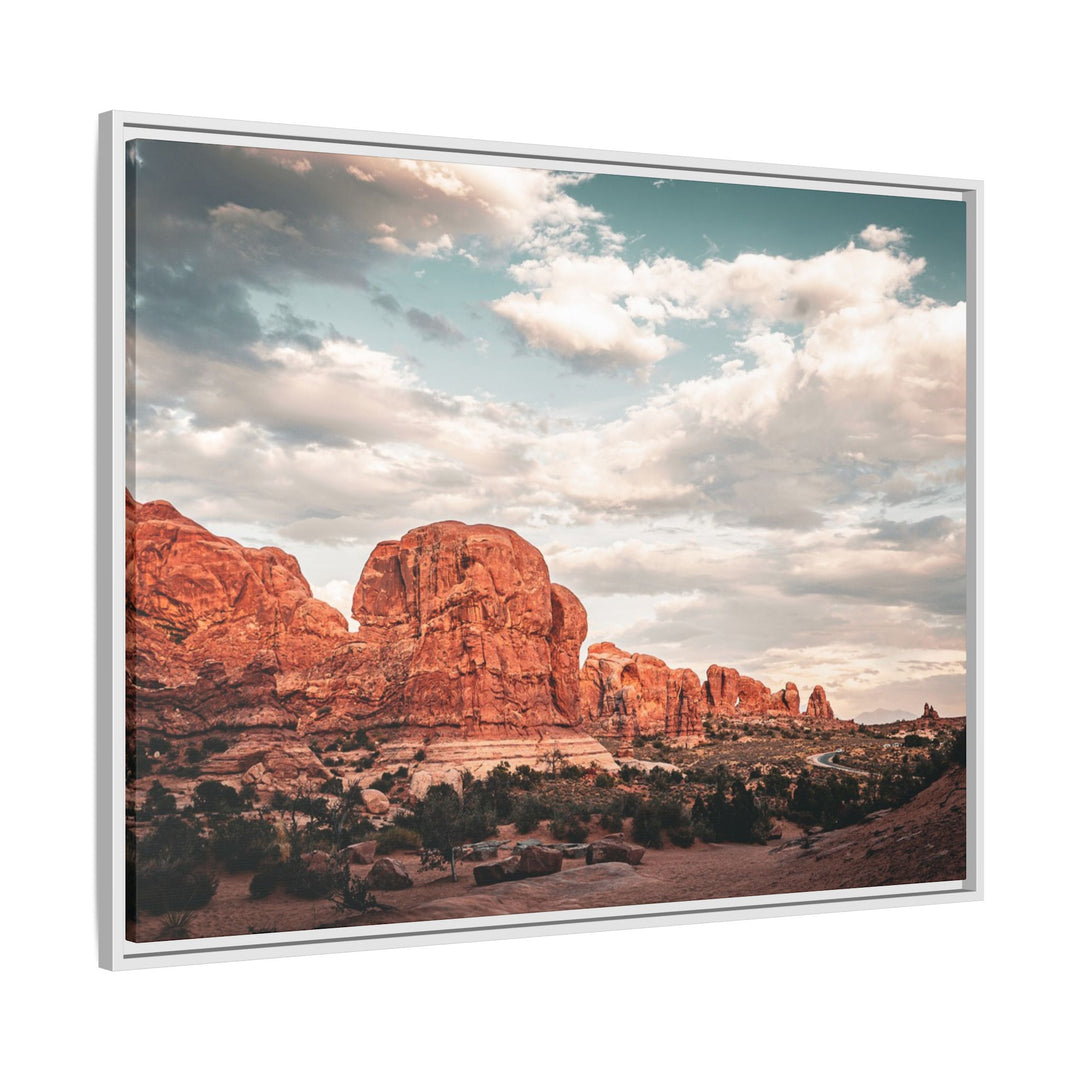 A Desert Sunset | Patience | Framed Matte Canvas Art Print | Elemental Escape Collection