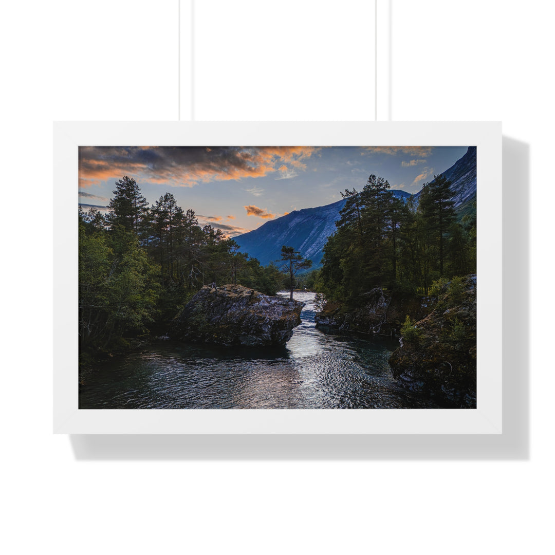 Whispering Waters at Dusk - Framed Print