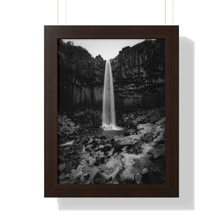 Svartifoss in Black and White - Framed Print