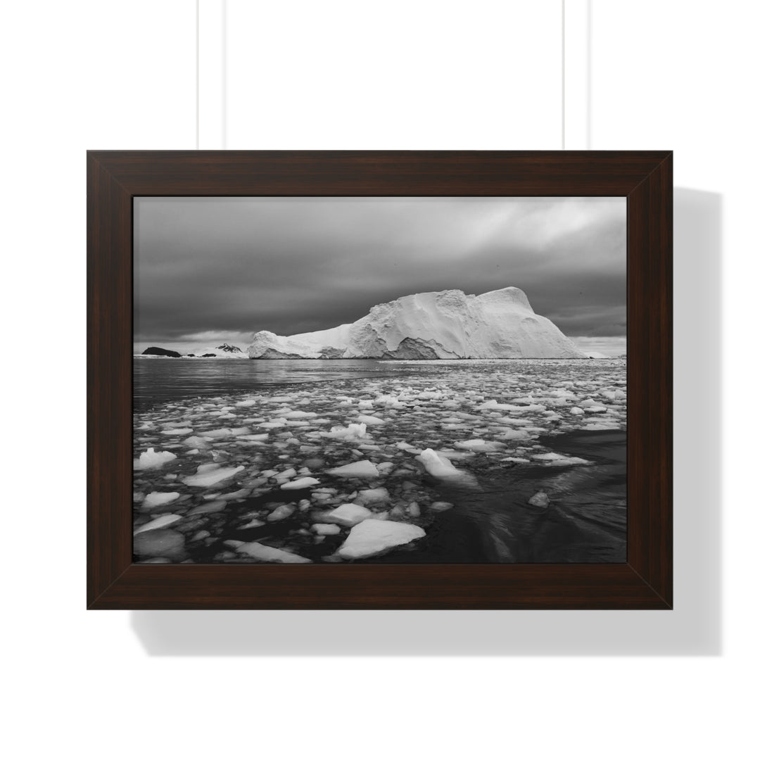 Lane of Ice In Black and White - Framed Print