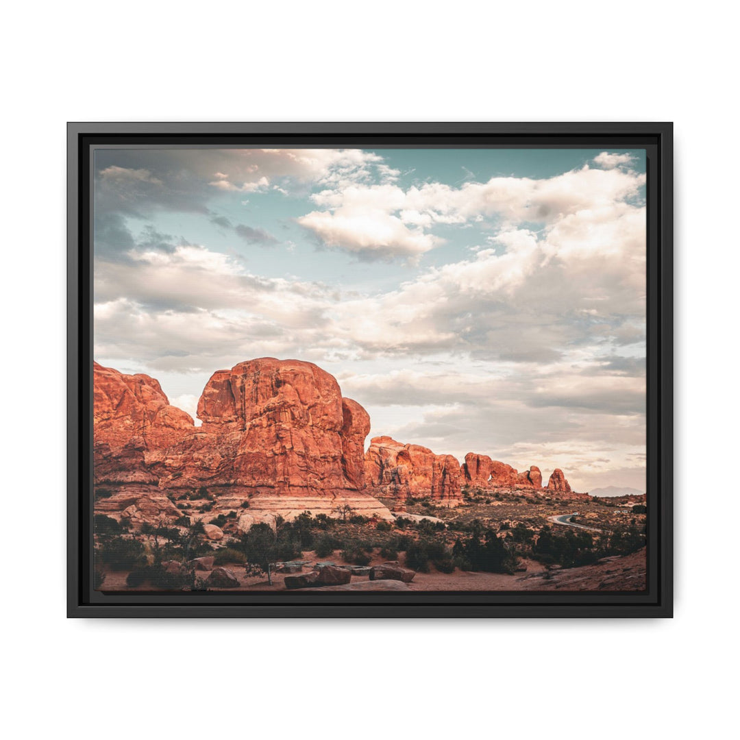 A Desert Sunset | Patience | Framed Matte Canvas Art Print | Elemental Escape Collection