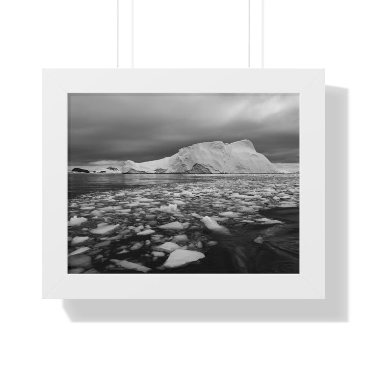 Lane of Ice In Black and White - Framed Print