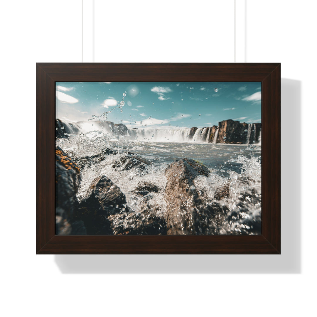 Goðafoss Splash - Framed Print