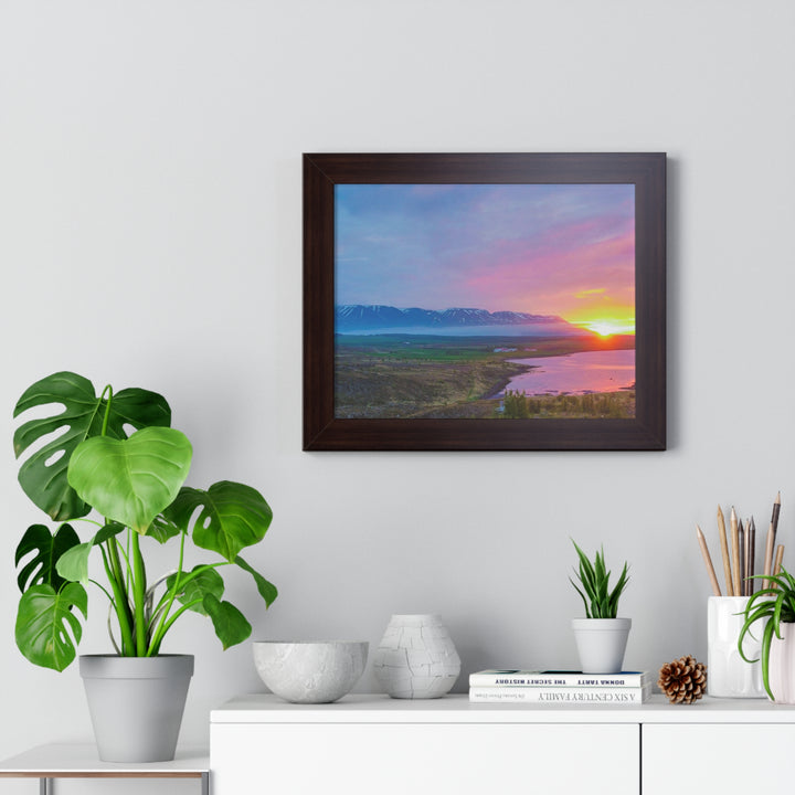 Sunset Over the Fjord Part 2 - Framed Print