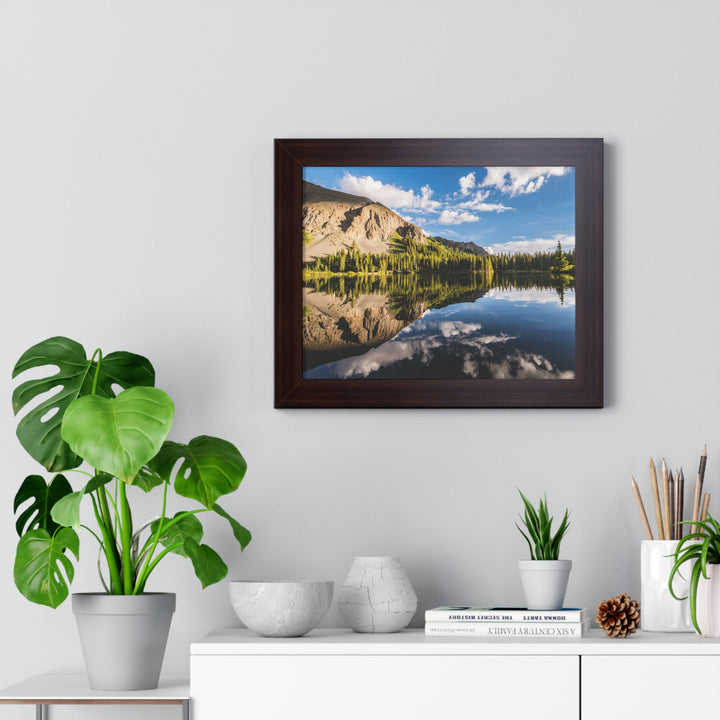 Mountain Scene Reflected - Framed Print