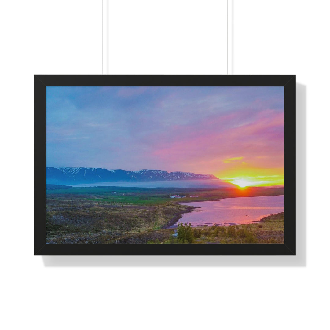Sunset Over the Fjord Part 2 - Framed Print
