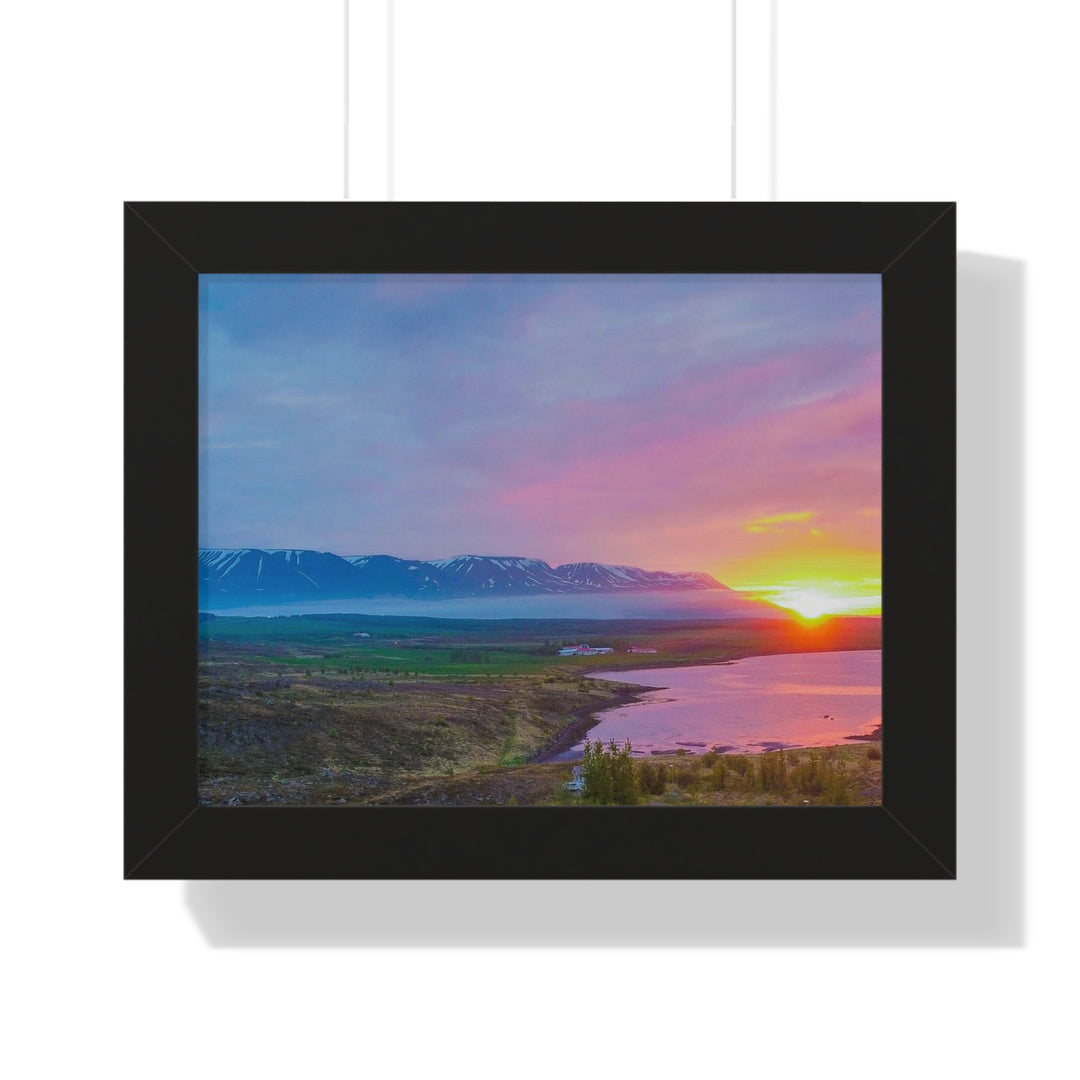 Sunset Over the Fjord Part 2 - Framed Print