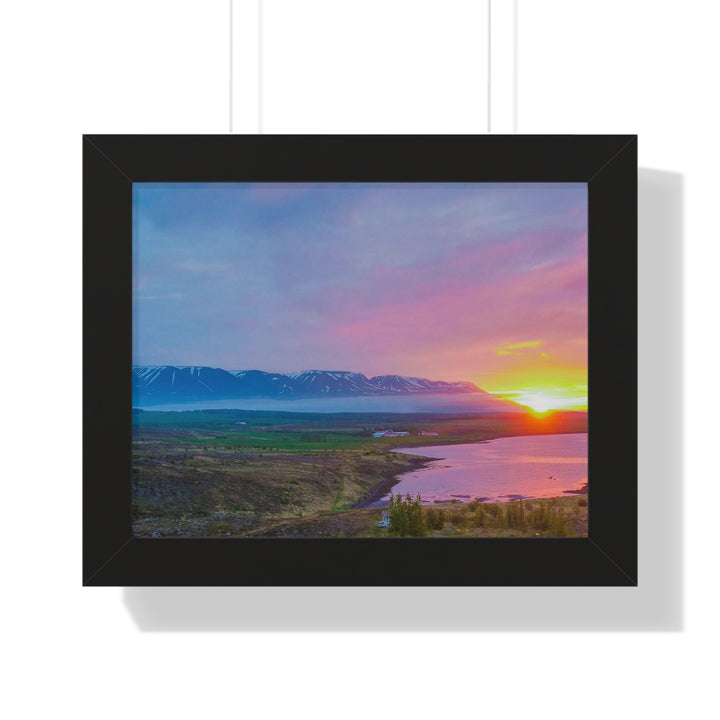 Sunset Over the Fjord Part 2 - Framed Print
