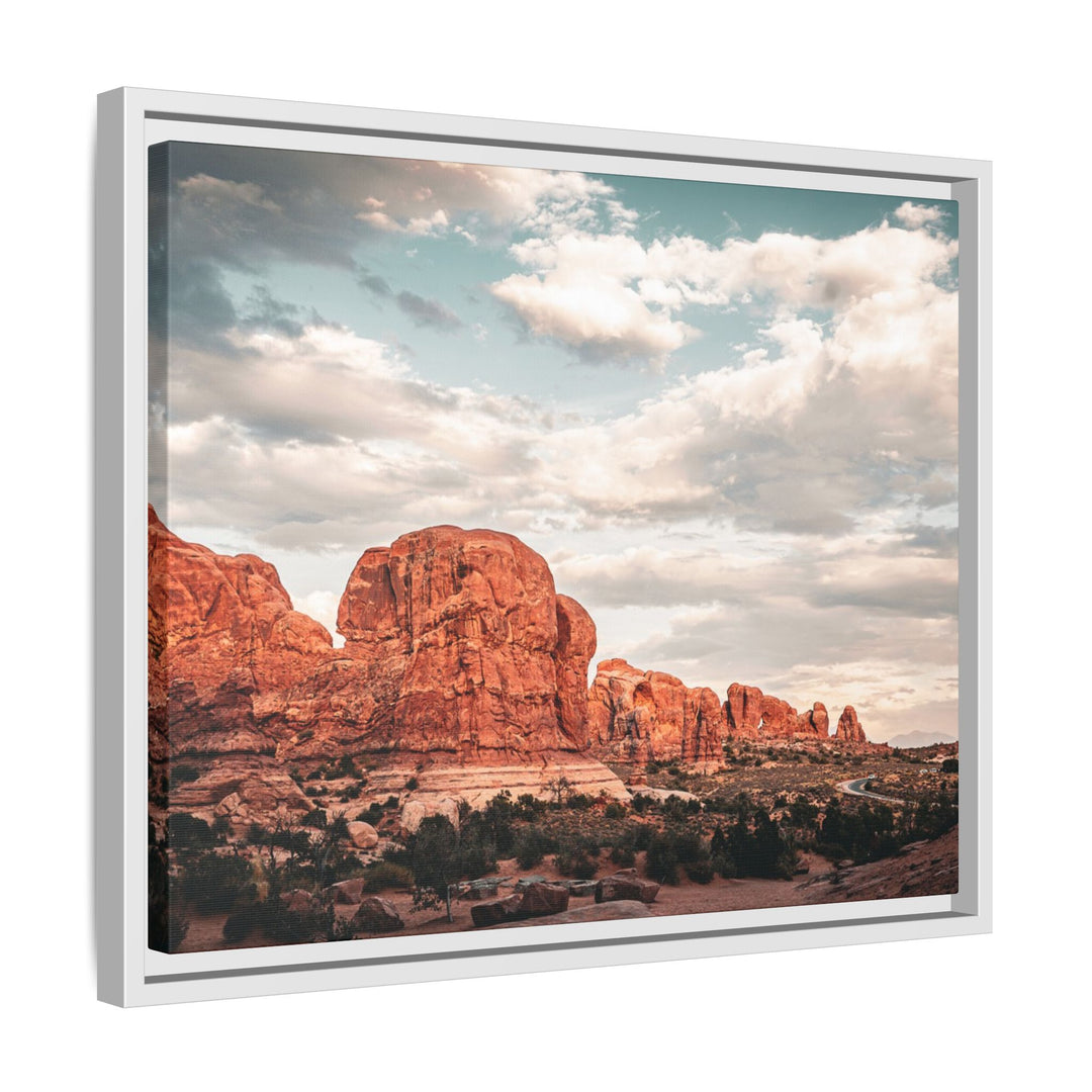 A Desert Sunset | Patience | Framed Matte Canvas Art Print | Elemental Escape Collection