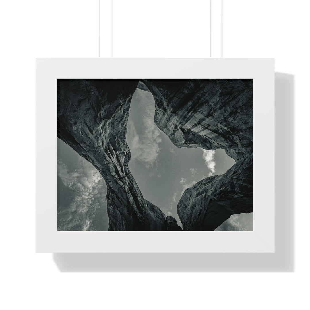 Natural Frames Part 3 in Black and White - Framed Print