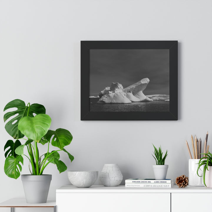 The Angles of an Iceberg in Black and White - Framed Print