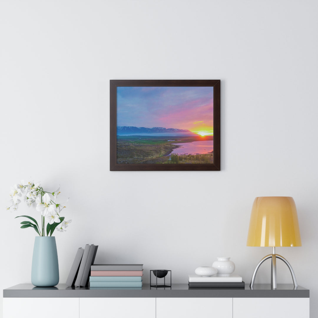 Sunset Over the Fjord Part 2 - Framed Print