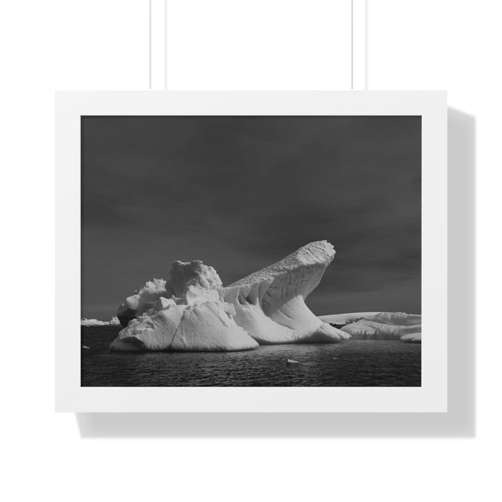 The Angles of an Iceberg in Black and White - Framed Print