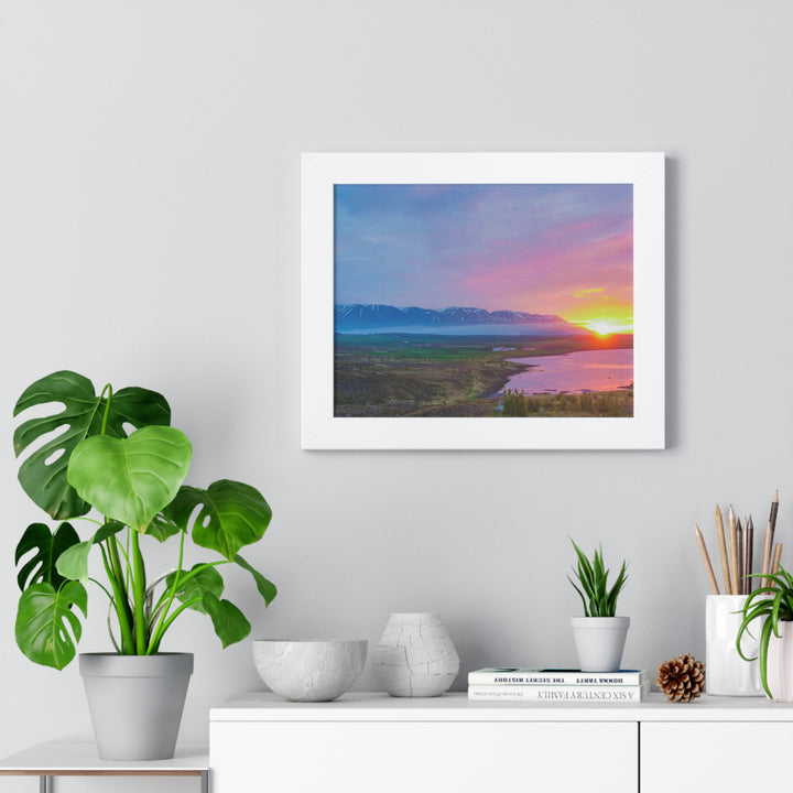 Sunset Over the Fjord Part 2 - Framed Print