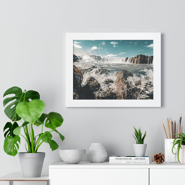 Goðafoss Splash - Framed Print