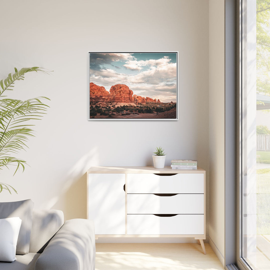 A Desert Sunset | Patience | Framed Matte Canvas Art Print | Elemental Escape Collection