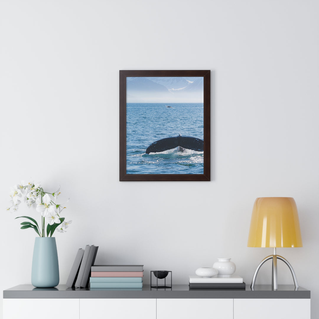 A Whale and A Mountain - Framed Print