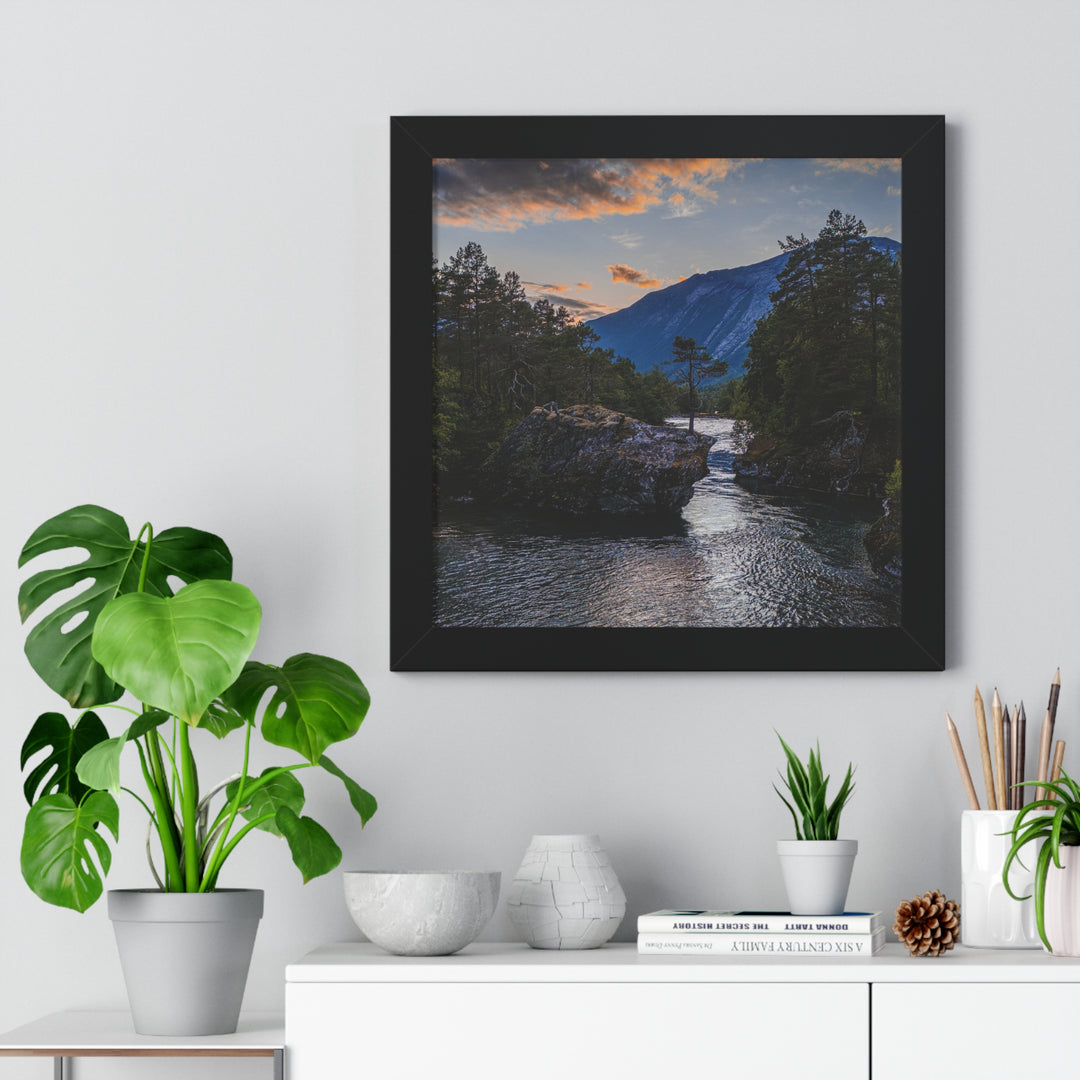 Whispering Waters at Dusk - Framed Print