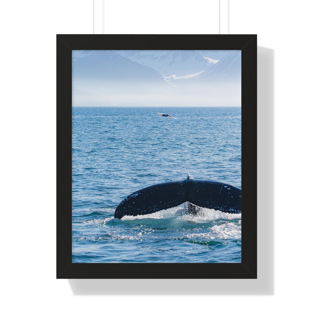A Whale and A Mountain - Framed Print