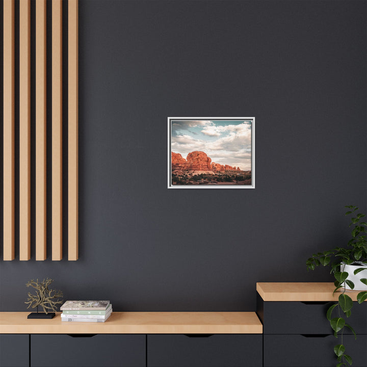 A Desert Sunset | Patience | Framed Matte Canvas Art Print | Elemental Escape Collection