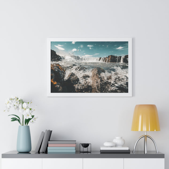 Goðafoss Splash - Framed Print