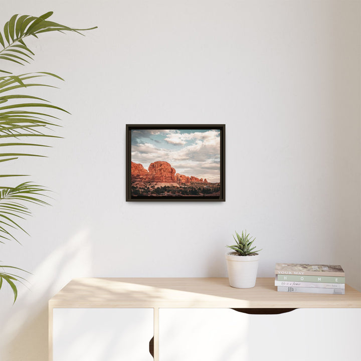 A Desert Sunset | Patience | Framed Matte Canvas Art Print | Elemental Escape Collection