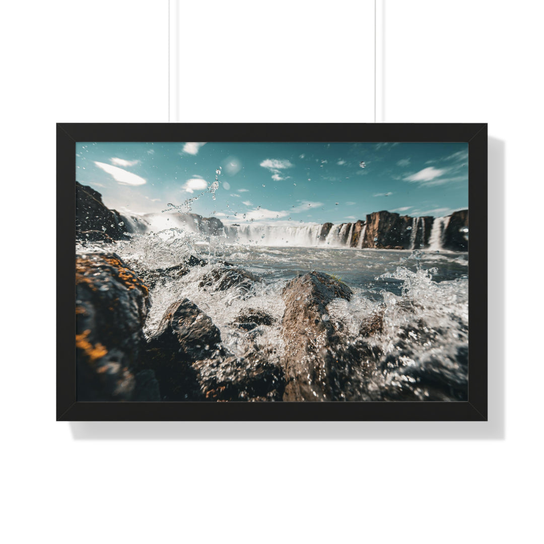 Goðafoss Splash - Framed Print